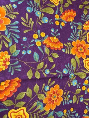 Purple Floral Cotton Fabric Moda 32" x 44" Sewing Crafts